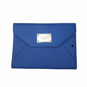 Michael Kors Blue Saffiano Leather Ipad Mini Stand Case Clutch